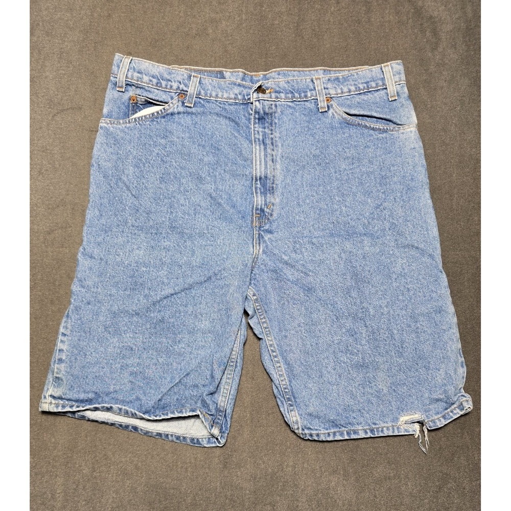 Vintage Levis 550 Relaxed‎ Fit Jean Shorts Mens Sz 40 Blue White Tab 1993 90s